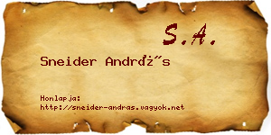 Sneider András névjegykártya