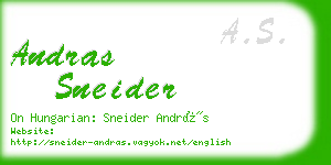 andras sneider business card